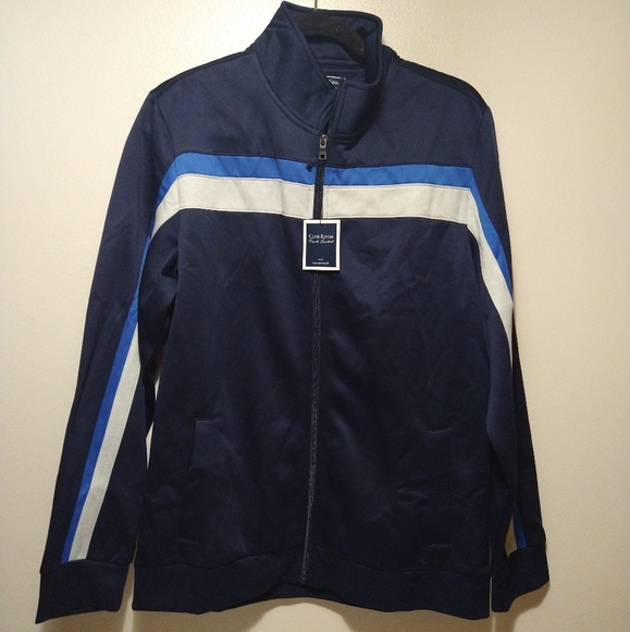 Club Room Other - Club Room Blue Crossbody Stripe Track Jacket